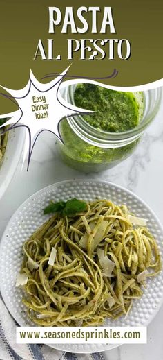 Pasta al pesto is a vibrant, frangrant noodle dish ready in minutes. This pesto pasta is Italian cuisine at its finest with its simple delicious flavors and easy preparation. #pesto #pasta #linguine #basil #italianrecipe #vegetarian #recipe