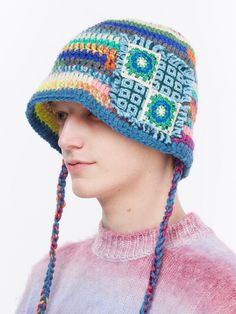 THE GREATEST's bucket has a unique look with colorful crochet pattern all over the hat. You can style it for casual and iconic look during multiple seasons. - Deep depth- Crochet knit pattern- Acrylic fabric- Long string attached on the side Multicolor Crochet Bucket Hat For Winter, Crochet Multicolor Bucket Hat For Winter, Retro Winter Crochet Hat Made Of Yarn, Retro Multicolor Crochet Hat, Retro Crochet Beanie Hat For Winter, Retro Multicolor Brimmed Crochet Hat, Retro Multicolor Crochet Cap Hat, Multicolor Winter Bucket Hat, Retro Multicolor Crochet Cap