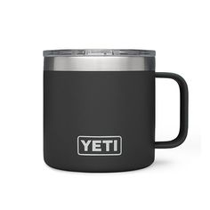 YETI Tumbler YETI 14 oz Rambler Mug - Black Yeti Mug, Kitchen Company, Camp Mug, Gift Guide For Him, Yeti Rambler, Presents For Dad, Frothing Pitcher, Vacuum Sealing, Cold Drinks