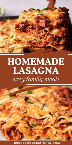 homemade lasagna recipe that is easy to make and delicious for the whole family