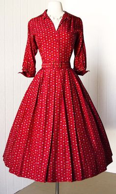 1950s / BlackCupcakeKitty 1950's Dress, 1950 Fashion, 1950s Dresses, Shirtwaist Dress, Vestidos Vintage