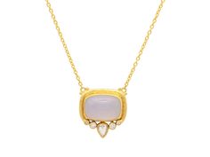 GURHAN, GURHAN Muse Gold Chalcedony Pendant Necklace, 18x13mm Cabochon set in Wide Frame Luxury Cabochon Necklace In Fine Jewelry Style, Luxury Cabochon Fine Jewelry Necklaces, Luxury Cabochon Necklace For Women, Fine Jewelry In Yellow Gold With Chalcedony, Yellow Gold Chalcedony Jewelry With Cabochon, Chalcedony Cabochon Yellow Gold Jewelry, Handmade Yellow Gold Necklace With Oval Cabochon, Elegant Yellow Gold Chalcedony Necklaces, Yellow Gold Chalcedony Necklace As Gift