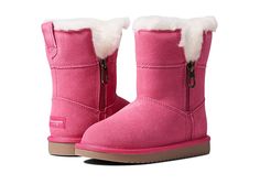 Koolaburra by UGG Kids Aribel Short (Toddler/Little Kid) - Girl's Shoes : Fandango Pink : Enjoy the comfort of these adorable Koolaburra by UGG Kids Aribel Short. Suede upper with round-toe silhouette will have you slipping into warmth and style during cool weather season. Generously cushioned footbed is lined in cozy faux-fur detail. Outsole provides increased traction, durability, cushioning and flexibility. Imported. Measurements: Weight: 10 oz Product measurements were taken using size 11 Li Ugg Kids, Weather Seasons, Koolaburra By Ugg, Kids Uggs, Girls Shoes Kids, Cool Weather, Ugg Boots, Winter Boot