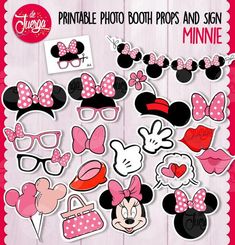 minnie mouse photo booth props and sign