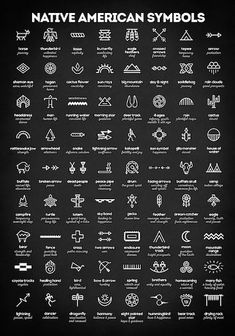 native american symbols on a black background