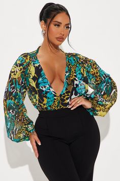 Available In Blue/combo. Bodysuit Deep V-Neck Long Sleeve Ruched Detail Abstract Print Hidden Side Zip Closure Thong Bottom Snap Button Closure Final Sale Disclaimer: Print Placement Will Vary. Shell1/Shell2/Lining:: 100% Polyester Imported | Wild Side Deep V-Neck Bodysuit in Blue size Small by Fashion Nova V Neck Bodysuit, Print Placement, Jeans Jumpsuit, Matching Dresses, Deep V Neck, Active Wear For Women, Abstract Print, Deep V, Snap Button