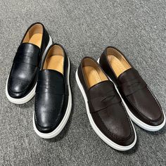 Upgrade your wardrobe with ourCasual slip loafers, offering an effortless mix of style and comfort. The luxurious suede and elastic side panels provide a perfect fit, while the cushioned insole ensures all-day comfort. Make a lasting impression at any casual or semi-formal event with these versatile and fashionable boots. These elegant shoes for men are available in the following variants: Black, Brown Occasion: Office & CareerOutsole Material: PU LeatherSeason: Spring/Autumn Please check the si Modern Business Slip-ons With Contrast Sole, Casual Slip-on Dress Shoes With Contrast Sole, Casual Black Slip-on Tassel Loafers, Slip-on Leather Shoes With Round Toe For Business Casual, Business Casual Slip-on Sneakers With Rubber Sole, Business Casual Tassel Loafers With Textured Sole, Low-top Business Loafers With Rubber Sole, Business Casual Textured Sole Leather Slip-on Shoes, Business Casual Slip-on Leather Shoes With Textured Sole