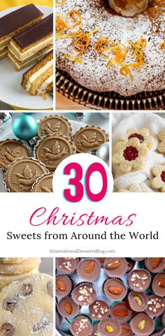 christmas sweets from around the world with text overlay that reads 30 christmas sweets from around the world