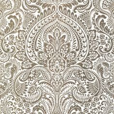 Add sophisticated grandeur to your interiors with this regal floral damask wallpaper. The large-scale design sports highly ornamental botanical details and a luxurious golden finish against a cream backdrop. Artemis is an unpasted, foil on non woven wallpaper. A-Street Prints Lustre 57.5-sq ft Gold Non-woven Damask Unpasted Wallpaper | 4019-86441 Wholecloth Quilts, Brewster Wallpaper, A Street Prints, Wall Art Wallpaper, Floral Damask, Damask Wallpaper, Metallic Wallpaper, Scale Design, Woven Wallpaper