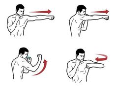 a man doing different exercises with his arm