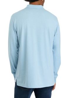 Soft and lightweight, this long-sleeved polo from Saddlebred pairs perfectly with your favorite denim. | Saddlebred Men's Long Sleeve Jersey Polo Shirt, Blue, X-Large Long Sleeve Jersey, Mens Long Sleeve, Polo Shirt, Long Sleeve, Blue