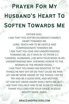 prayer for my husband's heart to soften towards me