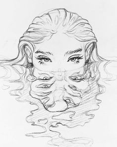 Coloring page of Siren Snow Tattoo, Sketch Images, Pencil Sketch Drawing, Art Sketches Doodles, Animal Skull, Art Study, Black Mermaid, Art Sketches Pencil, 캐릭터 드로잉