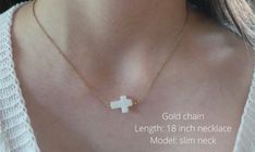 This simple cross necklace is just perfect for wearing on its own or layered with your favourite pieces! D E T A I L S *It features a mother of pearl cross pendant measuring 16 x 12.5mm. (Each of these varies slightly in shape as they are made from natural shell and may not be perfectly symmetrical.) *It has been wire wrapped using gold filled wire to a dainty stainless steel chain. Choose between gold, silver or rose gold. *Stainless steel does not tarnish or oxidise and also amazingly hypoallergenic. *It closes with a stainless steel  lobster clasp. *Length:You can choose the length you prefer from the options offered. Use the length chart as a reference. C A R E * T I P : To ensure your necklace stays in good condition avoid contact with harsh chemicals like chlorinated pool water. Othe Dainty White Cross Necklace, Dainty White Cross Jewelry, White Minimalist Cross Jewelry, Minimalist White Cross Jewelry, White Cross Necklace With Adjustable Chain, Elegant White Cross Necklace With Adjustable Chain, White Cross Necklace For Everyday, Everyday White Cross Necklace, Pearl Cross Necklace