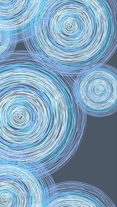 an abstract background with blue circles on a dark gray background and white lines in the middle