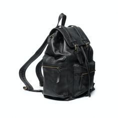 Carry your stuff in style with our Vintage Black Leather Backpack. This elegant leather backpack is crafted from Cowhide leather, offering durability and a touch of sophistication. This leather backpack has black colour with a glamorous design, which makes it look unique. The straps at the back ensure your stuff's safety with the lock. So our black leather backpack is the best pick whether you're up for travel or work. It provides functionality and style. So, why wait? Grab yours now! Features: Luxury Black Leather Backpack With Leather Lining, Classic Leather Backpack With Leather Strap For Daily Use, Luxury Everyday Leather Backpack, Black Leather Backpack With Leather Lining For Business, Classic Black Leather Satchel Backpack, Black Leather Backpack With Leather Lining For Travel, Black Leather Backpack With Leather Lining, Leather Strap Travel Backpack, Luxury Black Leather School Backpack