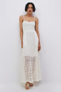 Vida Utility Lace Maxi Dress Elegant Midi Dress With Cutwork Hem, Summer Evening Dress With Cutwork Hem, Elegant Summer Maxi Dress With Cutwork Hem, Chic Tiered Lace Maxi Dress, Chic White Midi Dress With Lace Bodice, Chic Lace Tiered Maxi Dress, Lace Midi Dress With Cutwork Hem, Midi Length Lace Dress With Cutwork Hem, Lace Dresses With Cutwork Hem Midi Length