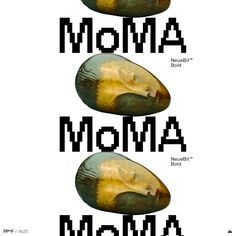 an advertisement for moma mova, with three different types of animals on it