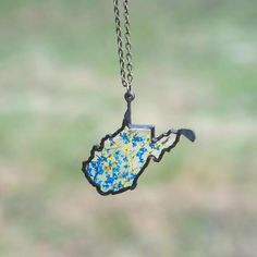 West Virginia Pendant Necklace, WV Botanical, Botanical Jewelry, Pressed Flower Jewelry, Flor Pendan Virginia State Flower Tattoo, Botanical Pendant Jewelry With Pressed Flowers, West Virginia State Flower, March Birth Flowers, Nature-inspired Pendant Jewelry With Pressed Flowers, West Virginia Map, Pressed Flower Jewelry, Four Leaf Clover Necklace, Clover Flower