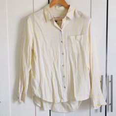 Brand: Universal Thread Color: Yellow & White Size: Small Condition: New, Nwt Linen Stripes, Universal Thread, White Linen, Shirt Color, Yellow White, Button Downs, Colorful Shirts, Button Down Shirt, Color White