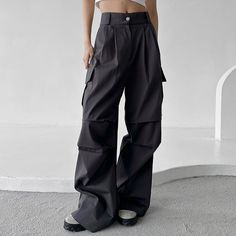 Vintage Y2k Womens Cargo Pants Low Waist Baggy Streetwear Pocket Fashion Trousers Chic Solid Button Female Pants Y2k Wide Leg Pants With Multiple Pockets, Y2k Style Wide Leg Pants With Multiple Pockets, Baggy Y2k Full-length Pants, Y2k Style Baggy Full Length Pants, Y2k Full-length Baggy Pants, Baggy Y2k Pants With Multiple Pockets, Y2k Wide-leg Pants With Pockets, Y2k Baggy Pants With Multiple Pockets, Y2k Wide Leg Pants With Side Pockets