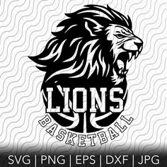 lions basketball logo with the words, svng epss dxf jpg