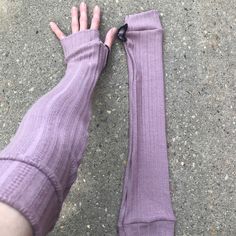 Bundle & Save On Shipping! :) Handmade Long Purple Knit Arm Warmers Sweater Elbow Length Socks Wrist Gloves These Are Hand Made In The Usa By Me! Incredibly Soft And Long Lightweight Vertical Knit Sweater Arm Warmers With Thumb Holes. Can Also Be Worn Scrunched Down. I Also Make These In More Colors! Arm Warmers Are Great For Keeping You Warm Inside And Outside, Protecting You Against The Sun While Driving Or Covering Scars, Tattoos, Medical Devices And Skin Conditions. Please Check Measurements Purple Casual Leg Warmers For Fall, Casual Purple Leg Warmers For Fall, Arm Warmers Sweater, Fingerless Gloves Aesthetic, Tattoos Medical, Knit Arm Warmers, Gloves Aesthetic, Wrist Gloves, Purple Knit