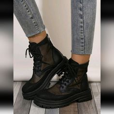 Mesh Combat Boots Semi-Sheer Tags Goth Gothic Emo Punk Moto Grunge Chic Edgy Casual Statement Streetwear Contemporary Modern Statement Streetwear, Hot Topic Shoes, Grunge Chic, Gothic Emo, Moto Boots, Hot Topic, Modern Contemporary, Combat Boots, Street Wear