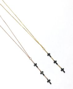 Black Stone Faith Lariat Necklace-Gold #DaintyLariats #CrossNecklace #RoseGoldCross #TrendyCrosses #GoldCrossNecklace #TrendyCrossJewelry #SilverCrossNecklac #SilverCrosses #DaintyCrossNew #NewCrossNecklaces Adjustable Cross Lariat Necklace As Gift, Adjustable Cross Lariat Necklace Gift, Adjustable Cross Lariat Necklace For Gift, Black Lariat Necklace With Adjustable Chain As Gift, Elegant Cross Lariat Necklace With Adjustable Chain, Elegant Black Cross Necklace Gift, Adjustable Cross Lariat Necklace, Elegant Cross Pendant Lariat Necklace With Adjustable Chain, Black Cross Necklace With Clavicle Chain