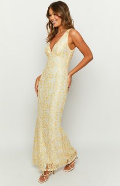 Yellow Lace Maxi Dress

How to style:
Our best selling lace maxi dress () is here in our favourite summer () yellow print! Add life into your wardrobe with this stunning piece - perfect for a formal () event or wedding.


 
Features:


  
 * Lace outer material 
 * Fully lined 
 * Lightweight material 
 * V neckline 
 * Lots of stretch 
 * Large cut out in back 
 * Maxi length 
 * Pull on style Wedding Features, Lace Outer, Prom Midi Dress, 60's Dress, Summer Yellow, Beginning Boutique, Yellow Lace, Yellow Print, Long Crop Top