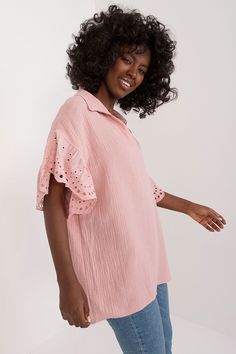 Elevate your summer wardrobe with our Sunshine Cotton Charm Top, the epitome of laid-back elegance and comfort. Crafted from luxurious cotton fabric, this blouse seamlessly blends simplicity with sophistication, making it an essential piece for everyday wear. Key Benefits: Effortless Style: Achieve a chic look effortlessly with our versatile solid-colored blouse. Comfortable Wear: Made from 100% smooth cotton, it offers a soft, luxurious feel against your skin, ensuring all-day comfort. Feminine Elegance: The heart-shaped neckline and collar add a delicate touch, accentuating your neckline and exuding feminine charm. Versatile Design: Pair it with jeans for a casual outing or dress it up with a skirt for a night out - this top complements any outfit. Breathable Fabric: Stay cool and comfor Italy Moda, Cycling T Shirts, Womens Dress Tops, Cycling Bib Shorts, Womens Jackets Casual, Blouse Models, Top Shirt Women, Leggings Kids, Womens Slides