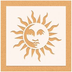 a paper cut out of the sun with its face in it's center and eyes closed