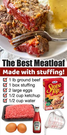 the best meatloaf recipe made with stuffing