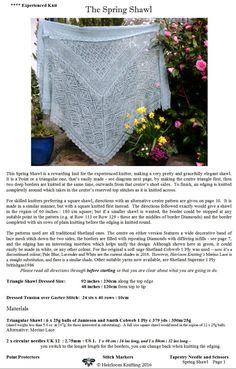 the knitting pattern for this shawl is in english