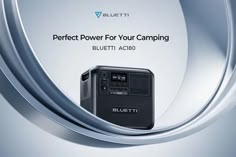 an advertisement for the bluetooth portable camping device, which is designed to look like it has