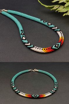 Make a fashion statement with this turquoise ethnic choker necklace, inspired by Native American traditions. The combination of the vibrant turquoise color and unique design adds a touch of cultural flair. Bohemian Turquoise Crochet Jewelry, Handmade Turquoise Beaded Choker Necklace, Native American Traditions, Native American Style, Inspired Necklace, Handmade Beaded Jewelry, Native American Fashion, Seed Bead Necklace, Beaded Hoops