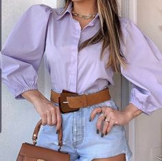 Color Outfits, Dress Linen, Outfit Casual, Linen Dresses, Fashion Statement, Jean Shorts, Casual Outfits, Long Sleeve Blouse, Prom