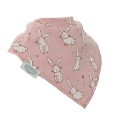 Ziggle Bandana Dribble Bib Bunnies Pink – Serendipity House Dribble Bibs, Fun Design