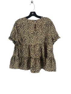 Brand: SHEIN Style: BLOUSE Short Sleeve Color: ANIMAL PRINT Size: L SKU: 186-186106-36506 CONDITION: GENTLY USED Leopard Print Short Sleeve Top For Day Out, Casual Leopard Print Summer Blouse, Summer Leopard Print Ruffle Tops, Summer Ruffle Tops In Leopard Print, Leopard Print Ruffled Top For Summer, Summer Ruffled Leopard Print Tops, Spring Leopard Print Tops With Ruffles, Spring Leopard Print Ruffled Blouse, Scarf Belt