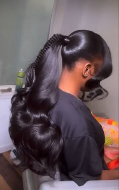 Hairstyles Straight Hair, Hairstyles Black Hair, Weave Ponytail Hairstyles, Hairstyles Straight, Black Ponytail Hairstyles, Dyed Hair Inspiration