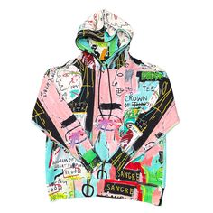 Designed to be oversize and cozy, this hoodie is printed with Basquiat's work, In Italian, 1983. This hoodie features: Features a drop-shoulder, printed lined hood, and front pouch Oversize Fit Ribbing at cuffs Machine wash cold, wash inside out; Lay flat to dry; Do not iron design. Iron Design, Museum Of Contemporary Art, Individual Style, Lifestyle Brands, Art World, Oversized Fits, Drop Shoulder, Lay Flat, Contemporary Art