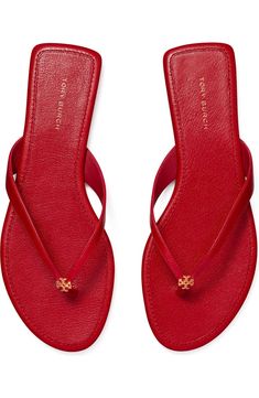 Cute Summer Shoes, Red Flip Flops, Tory Burch Flip Flops, Pretty Shoes Sneakers, Shoes Heels Classy, Heels Classy, Red Sandals, Cute Heels, Shoe Inspo