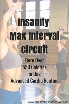 a group of people in a gym with the words instantity maxwell intervals circuit burn over 350 calories in this advanced cardio routine