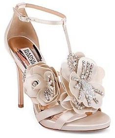 Badgley Mischka Women's Lisa Embellished Satin Floral Applique High-Heel Sandals  #ad #weddingdresses #fallwedding #fallweddingideas Country Shoes, Evening Heels, Giuseppe Zanotti Heels, Badgley Mischka Shoes, Satin Heels, Evening Shoes, Sergio Rossi, Badgley Mischka, Bridal Shoes