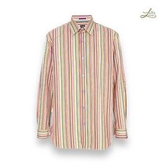 ad eBay - Multi coloured striped cotton shirt from Paul Smith featuring a collar, a button down front and cuffs with a curved hemline. This is a fine shirt by the British fashion house of Paul Smith. The collar is a classic button-down style with a regular fit and French cuffs for a touch of elegance. Relaxed Fit Multicolor Tops For Work, Casual Multicolor Tops With Spread Collar, Classic Multicolor Long Sleeve Tops, Multicolor Cotton Workwear Tops, Multicolor Cotton Tops For Work, Classic Multicolor Tops For Fall, Classic Multicolor Fall Top, Classic Multicolor Shirt For Spring, Paul Smith Menswear