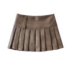 Olivia Mark - High-Waisted Distressed Leather Pleated Skirt with Bodycon Fit Pink Denim Skirt, Pu Skirt, Leather Pleated Skirt, Leisure Fashion, Girls High, Fashion Seasons, Distressed Leather, Types Of Skirts, Womens Fall