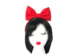 The red hairband hair bow is the perfect addition to any cosplay outfit, specially the snow white costume. The red bow comes in a headband that fits kids and adults. The red headband is covered in the same cotton fabric the red hair bow is made. The snow white red hair bows measures about 7 by 3.5 inches For other color options please visit my shop section https://www.etsy.com/shop/TitasHidingPlace?ref=search_shop_redirect&section_id=22411266 Color may vary by monitor settings. For processin Red Costume Accessories For Costume Party, Adjustable Red Bow Hair Accessories, Adjustable Red Hair Accessories With Bow, Red Bow Hair Accessories, Red Themed Costume Accessories For Gifts, Themed Red Costume Accessories For Gift, Red Themed Costume Accessories For Gift, Themed Red Costume Accessories As Gift, Adjustable Red Headband Costume Accessory