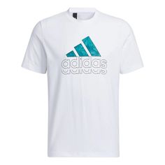 Men's adidas Alphabet Logo Printing Athleisure Casual Sports Round Neck Short Sleeve White T-Shirt HE9911 Cotton Activewear With Three Stripes For Sports Events, Adidas Logo Cotton Activewear For Workout, Adidas Cotton Activewear For Workout, Adidas Activewear With Three Stripes For Sports Events, Adidas Activewear For Sports Events With Three Stripes, White Adidas Activewear For Streetwear, Adidas Cotton Activewear, Athletic Fit, Adidas Logo Cotton Activewear For Gym, Adidas Cotton Activewear For Sports