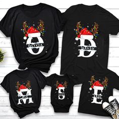 Family Christmas Shirt, Personalized Christmas Family T-Shirt, Matching Family Christmas Shirts, Monogram Family Christmas Pajamas Shirts ❤ How to Order * Select the shirt size & color from Drop-down menus * Add your text/ personalization request (optional) * Select the quantity * Click the "Proceed to Check Out" button ❤ Product details: Heavy weight fabric Classic unisex makes this an easy fit Size up if you want something roomier Our shirts include: - Sport Grey And Antique Heathers: 90% Cott Christmas Pajamas Ideas, Couples Pajamas, Matching Family Christmas Shirts, Personalized Christmas Shirts, Funny Pajamas, Matching Christmas Shirts, Christmas T Shirt Design, Matching Christmas Pajamas, Christmas Pjs