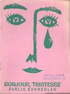 a pink poster with an image of a woman's face and teary eyes